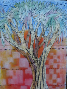 Watercolor painting of tree